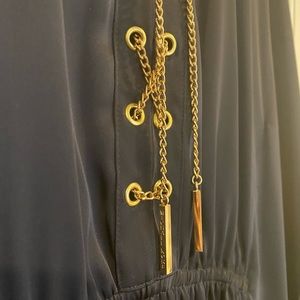 Michael Kors poncho blouse Navy Blue with gold detail